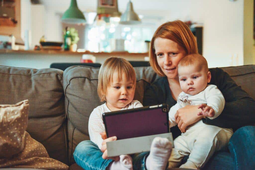 mum and 2 kids sofa scaled